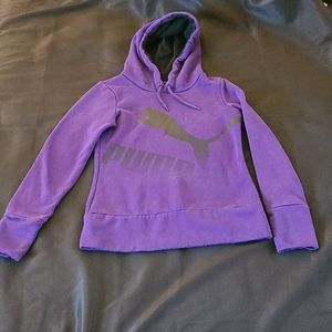 Women's PUMA hoodie size S, dark purple and black